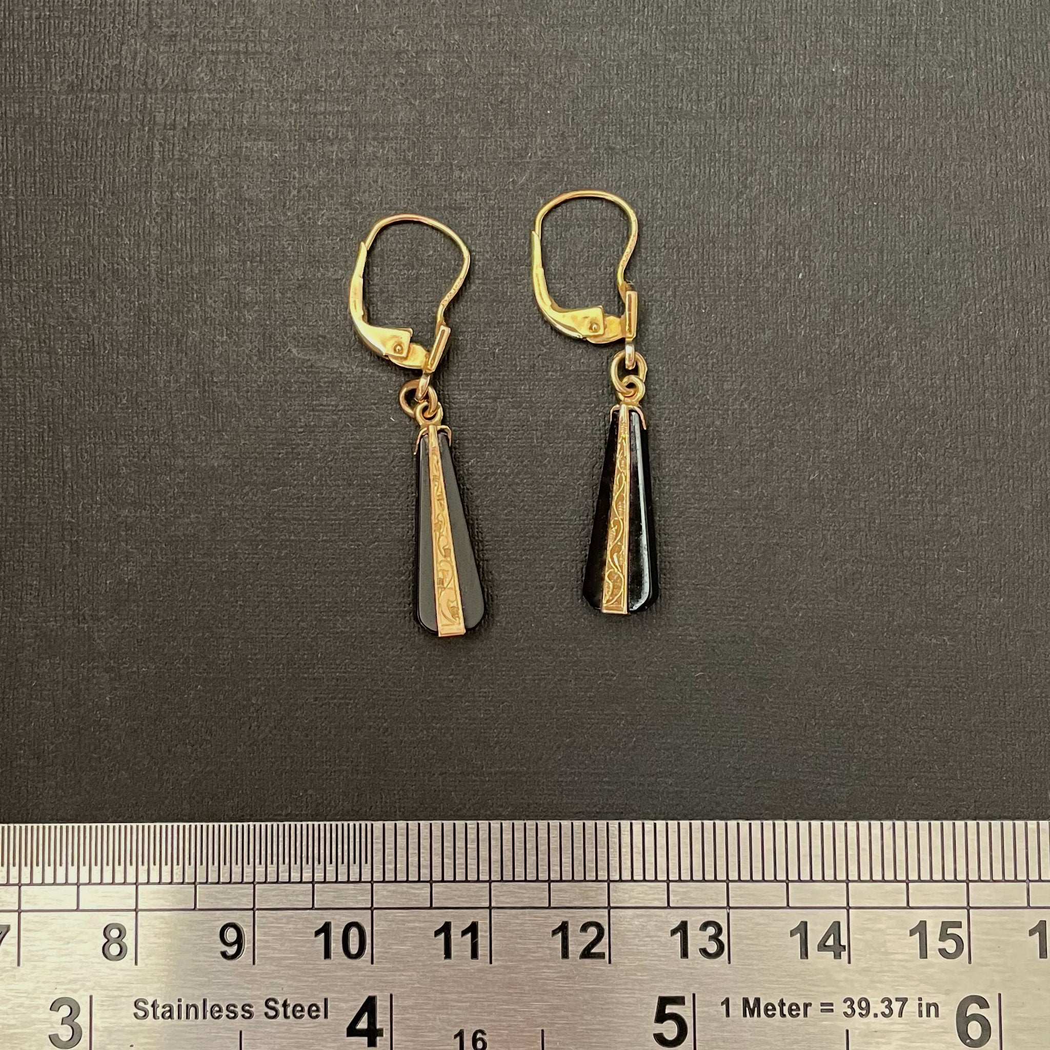 Art Deco Onyx Earrings