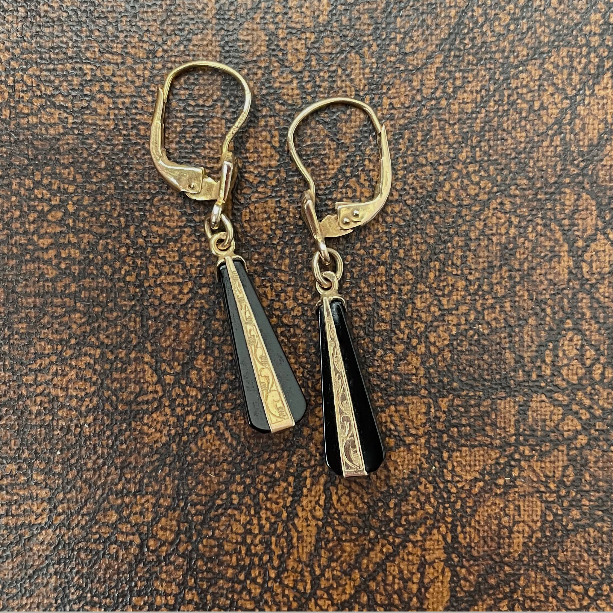 Art Deco Onyx Earrings