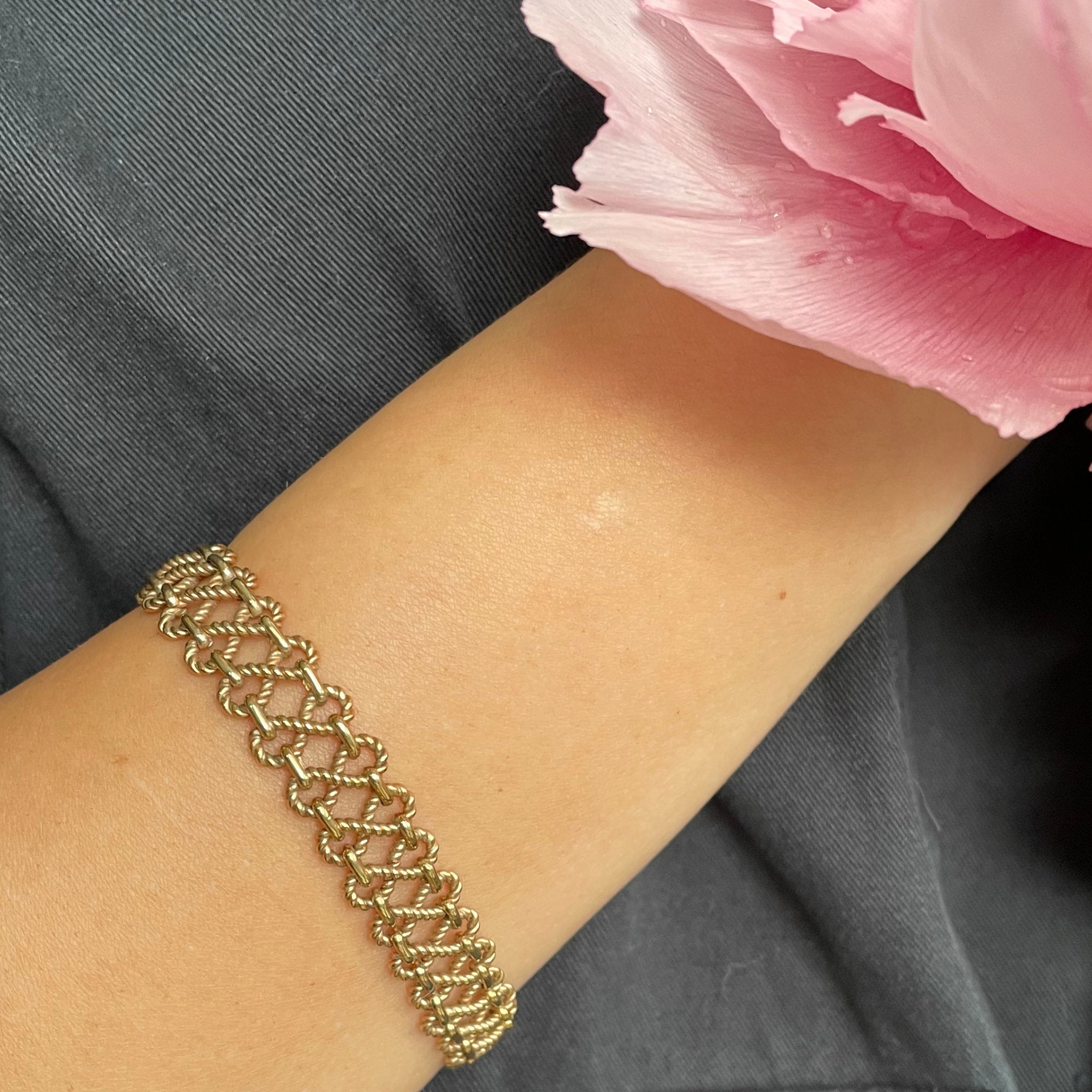 Eight Days a Week Figure of Eight Gold Bracelet
