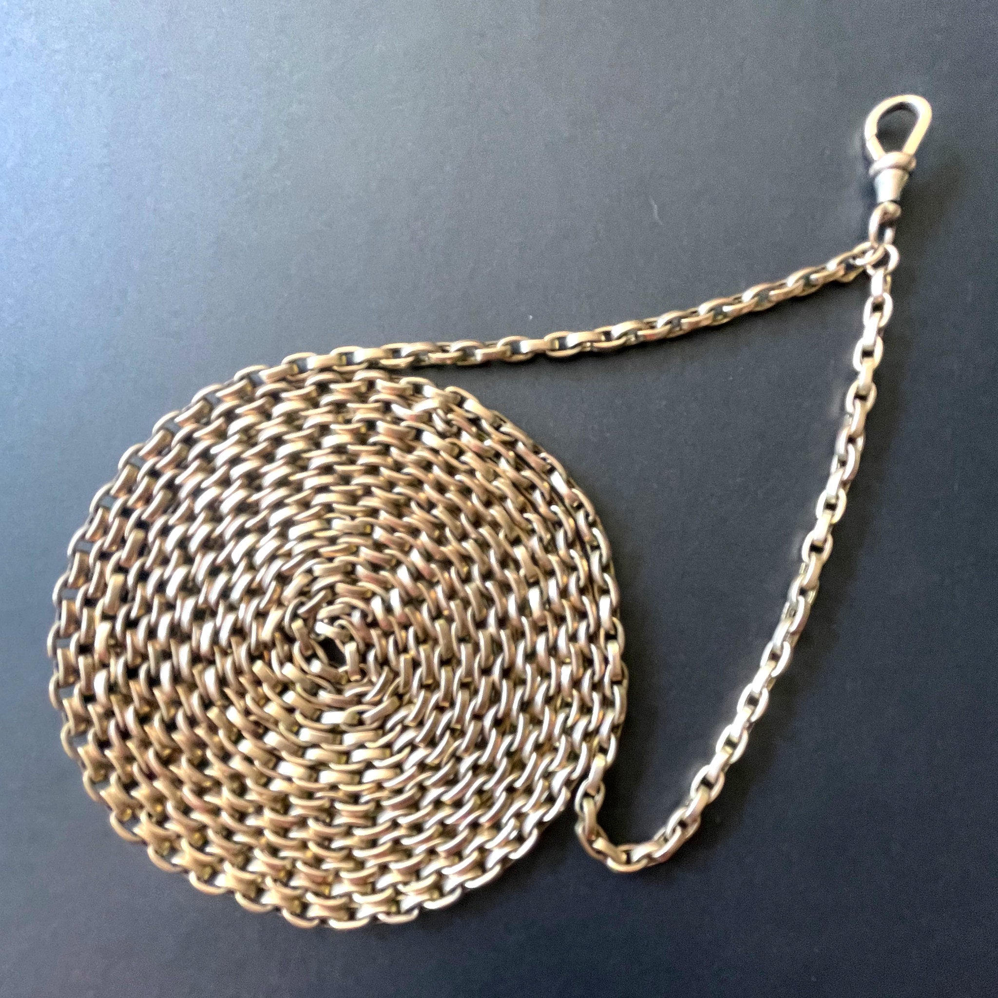 Powers That Be Antique Long Guard Chain with Dog Clip (42g, 67")