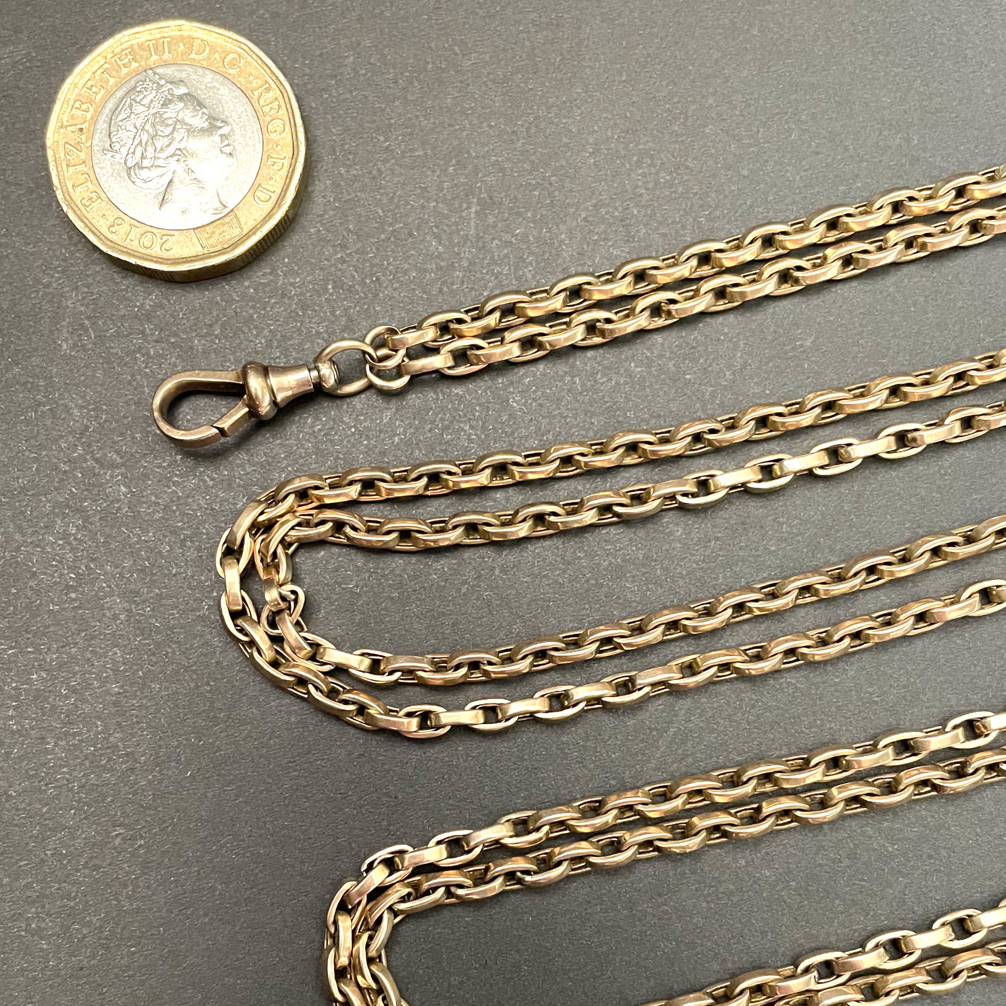 Powers That Be Antique Long Guard Chain with Dog Clip (42g, 67")