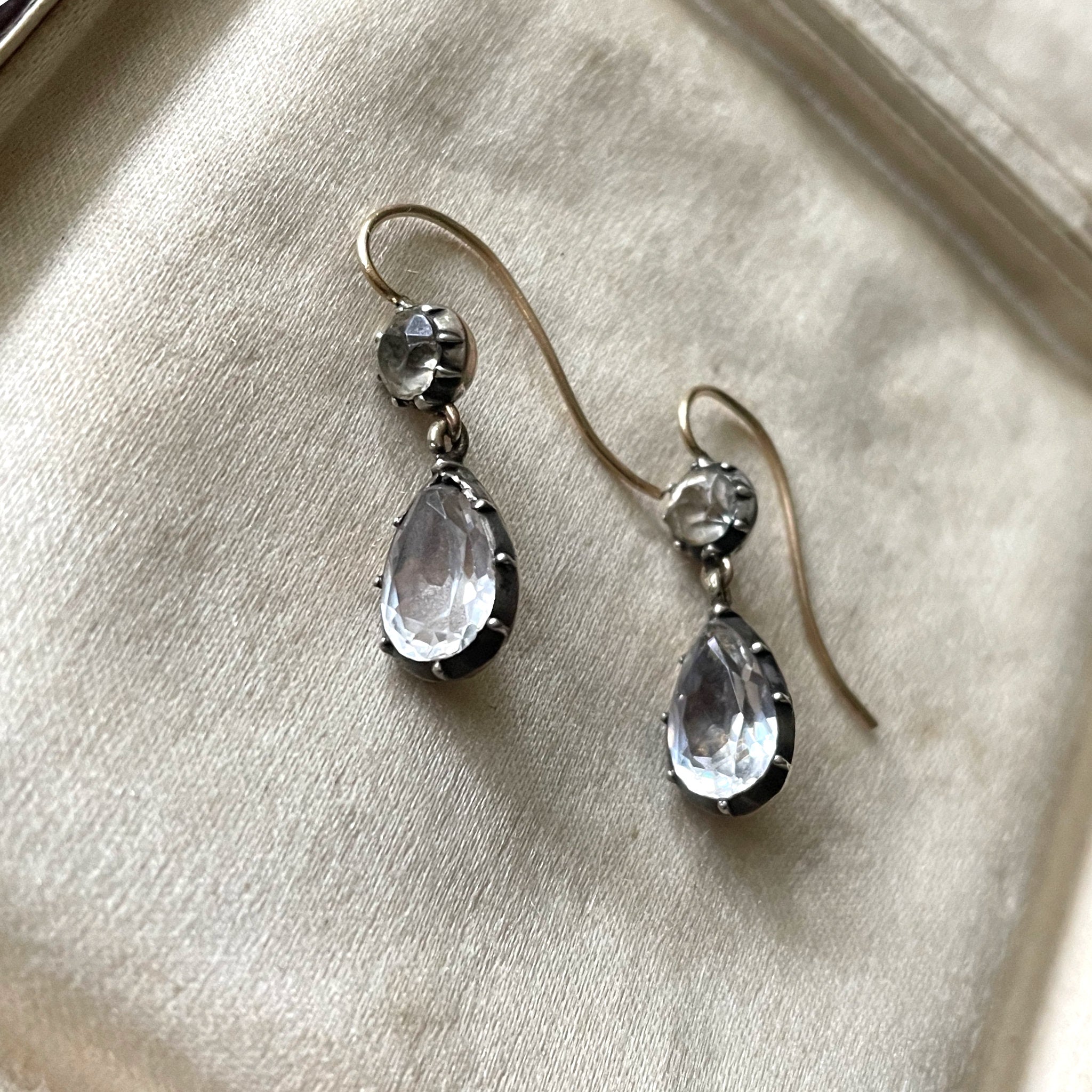 Heartbreaker Georgian Double Drop Paste Earrings