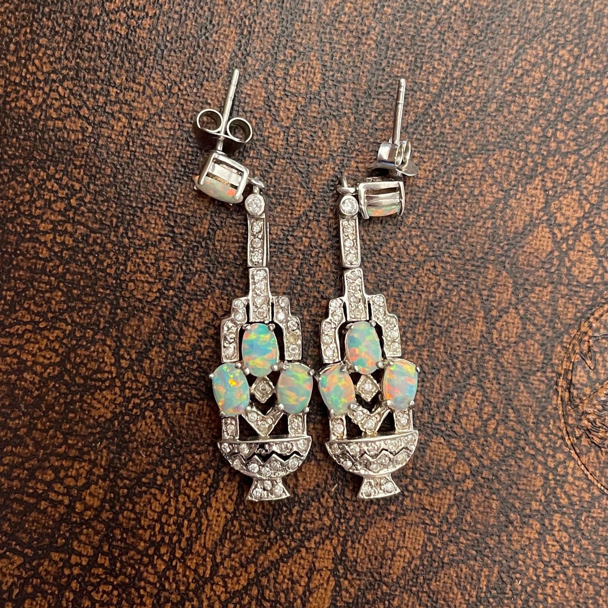 Starry Starry Night Antique Opal Earrings