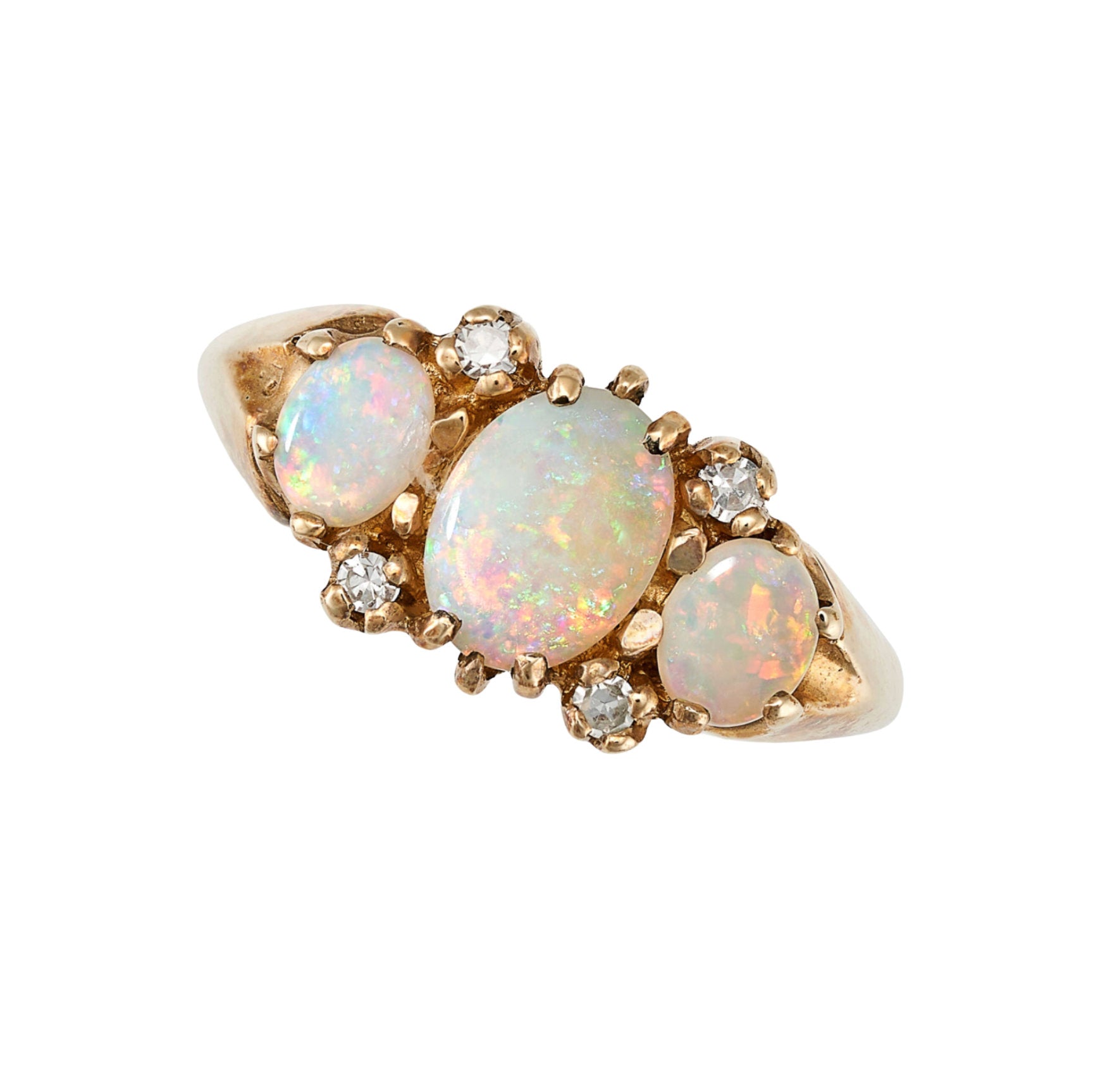 Under the Milky Way Ring Vintage Opal and Diamond Ring