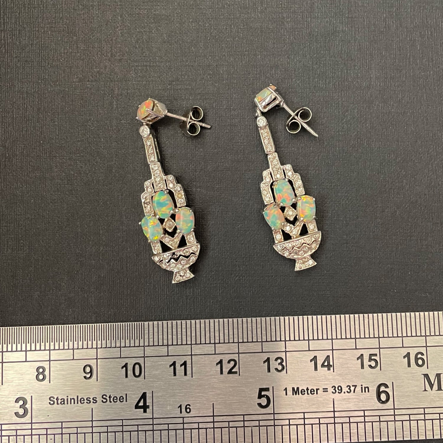 Starry Starry Night Antique Opal Earrings