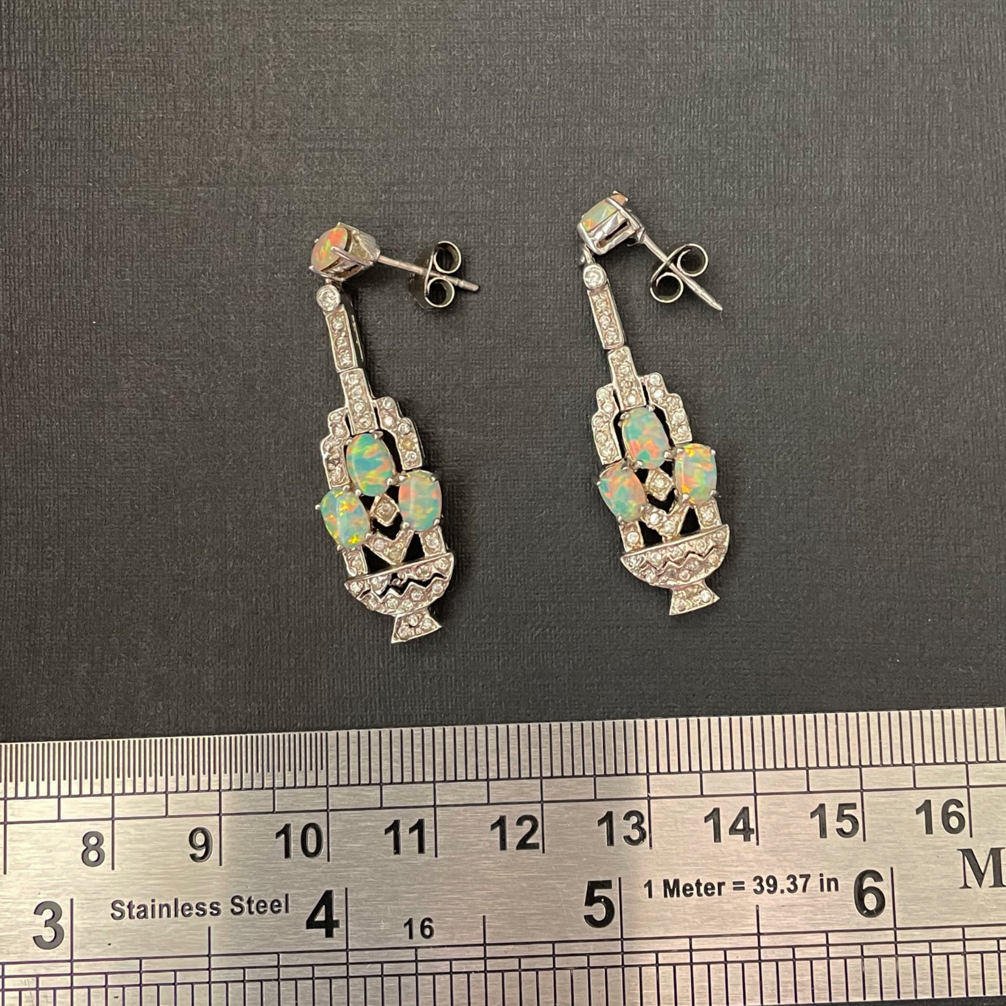 Starry Starry Night Antique Opal Earrings