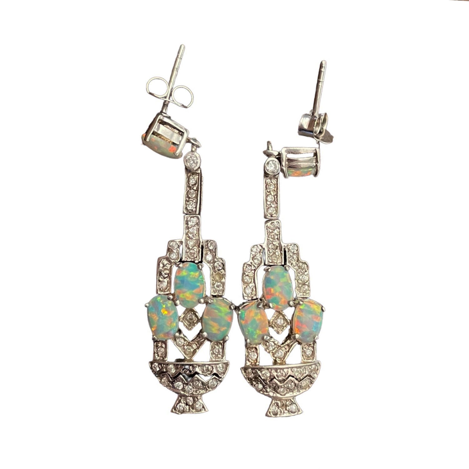 Starry Starry Night Antique Opal Earrings