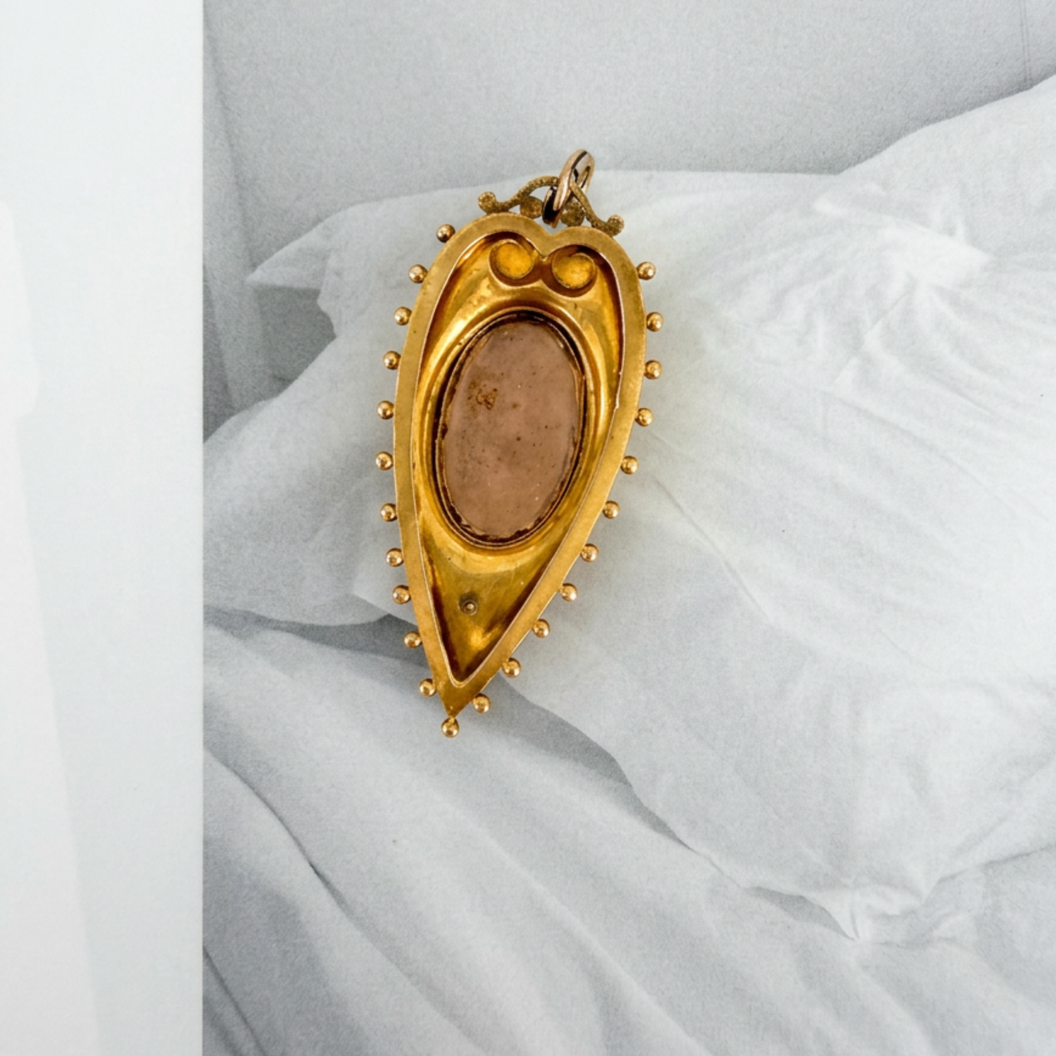 I Fooled Around and Fell in Love 18-Carat Gold, Diamond, and Hand-Painted Porcelain Pendant