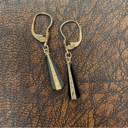 Art Deco Onyx Earrings