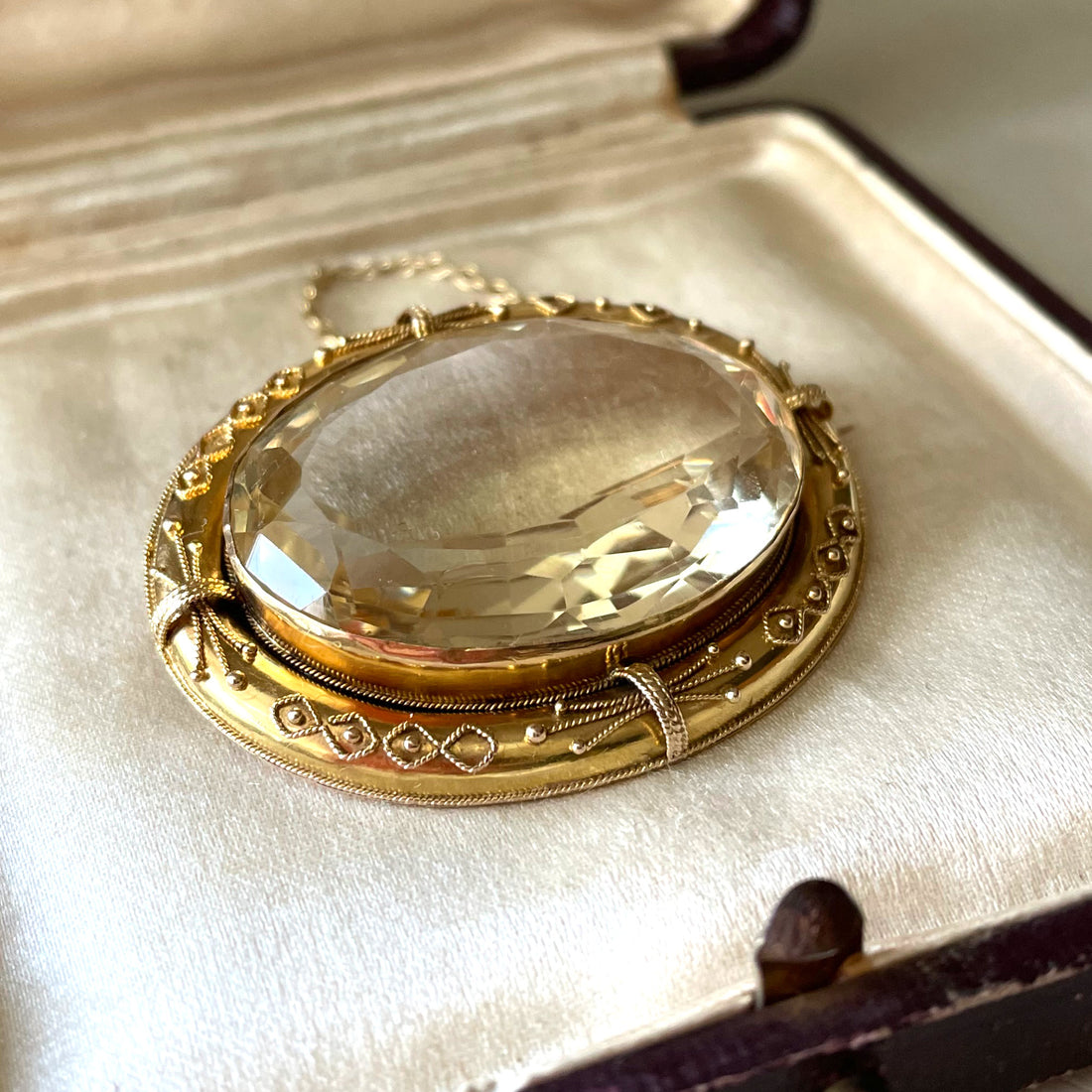 Good Day Sunshine Antique Citrine Brooch