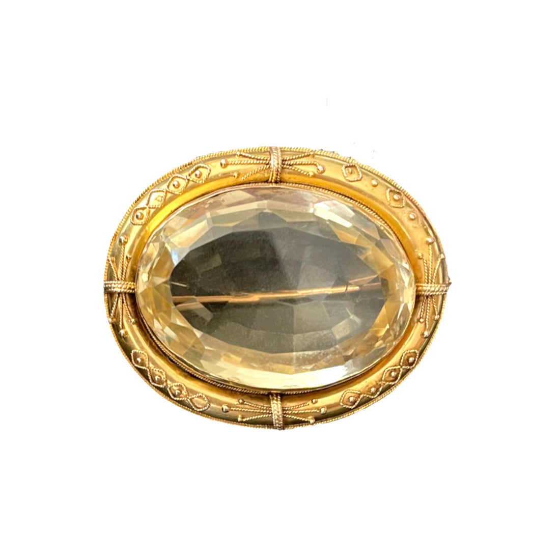 Good Day Sunshine Antique Citrine Brooch