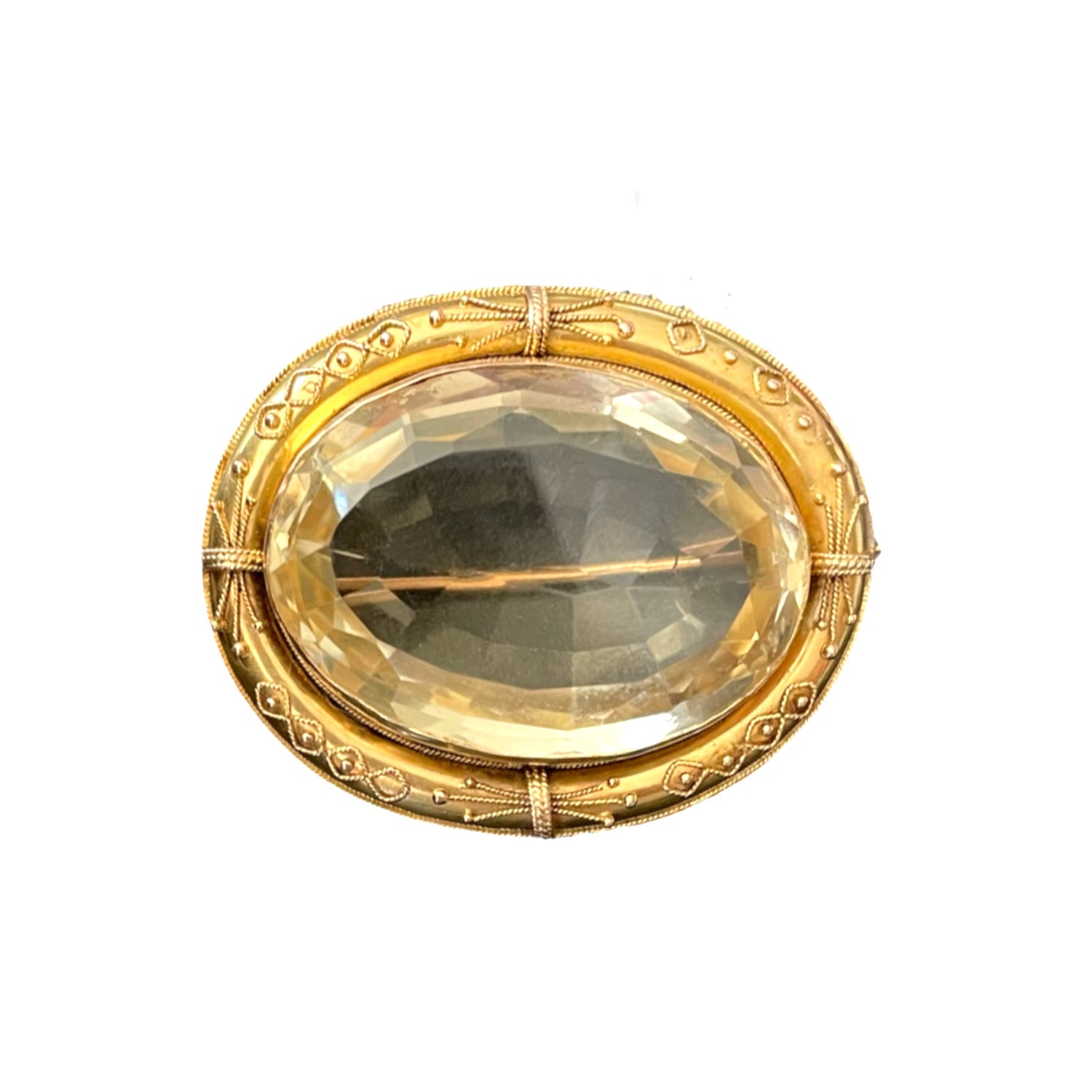 Good Day Sunshine Antique Citrine Brooch