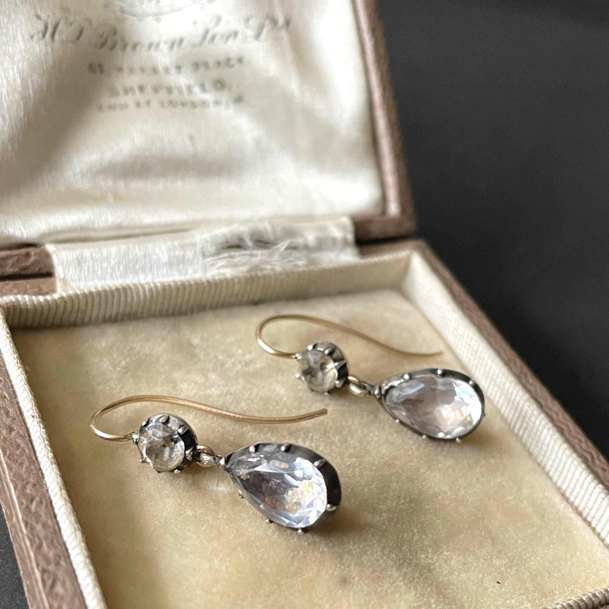 Heartbreaker Georgian Double Drop Paste Earrings
