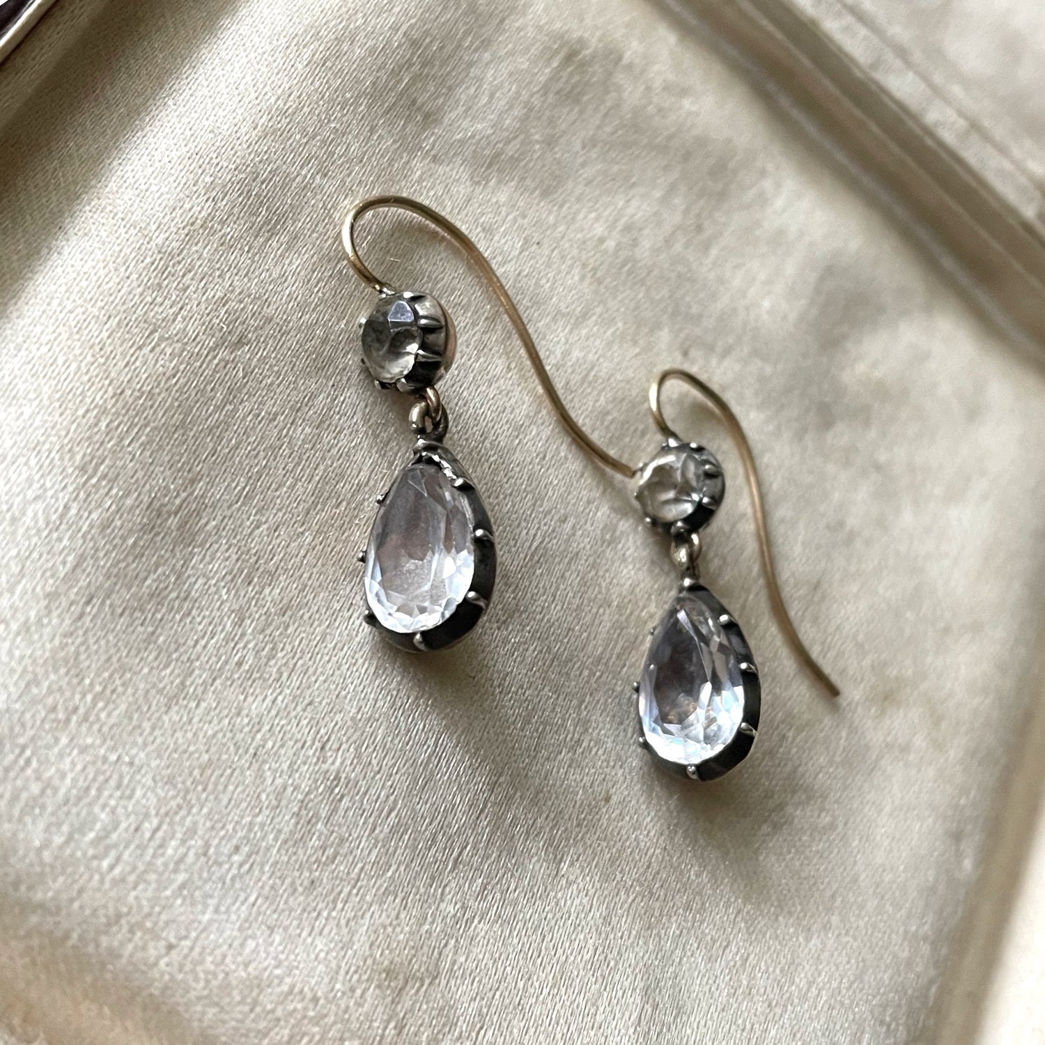 Heartbreaker Georgian Double Drop Paste Earrings