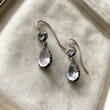 Heartbreaker Georgian Double Drop Paste Earrings