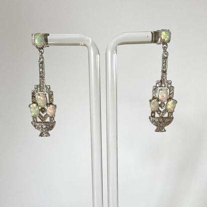 Starry Starry Night Antique Opal Earrings