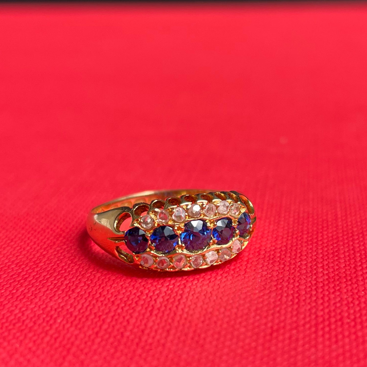 Tangled Up in Blue Antique Sapphire and Diamond Ring