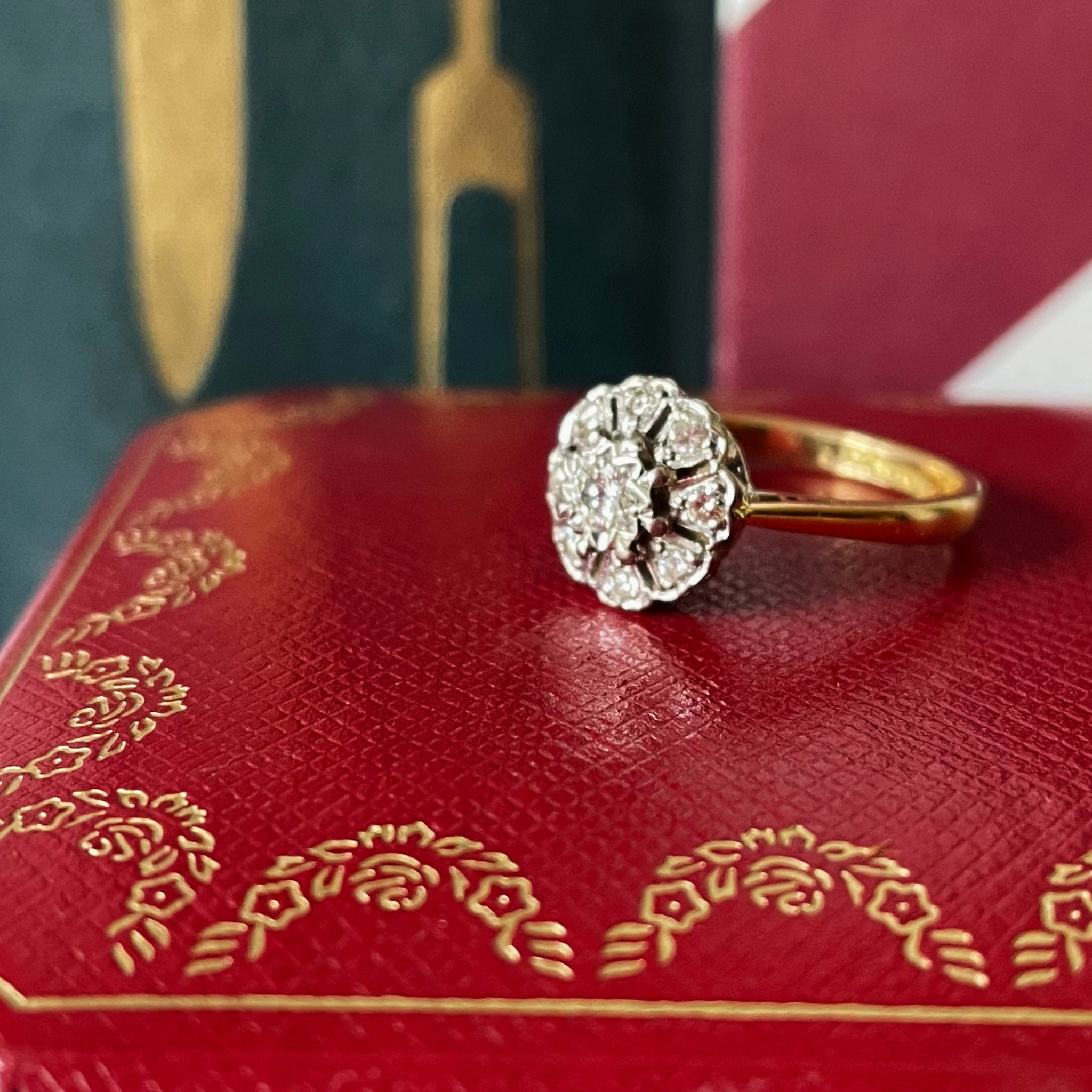 Daisy Jane Antique Diamond Cluster Ring