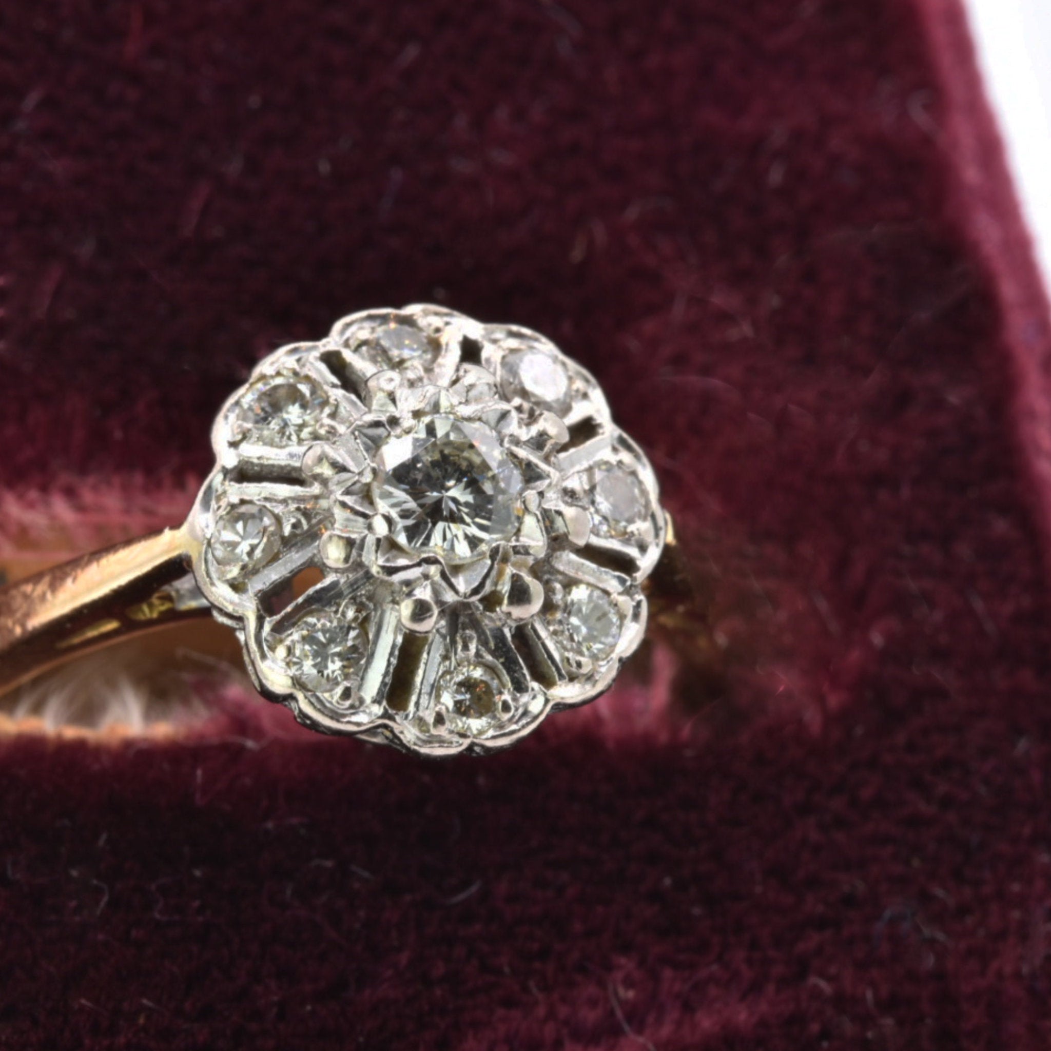 Daisy Jane Antique Diamond Cluster Ring