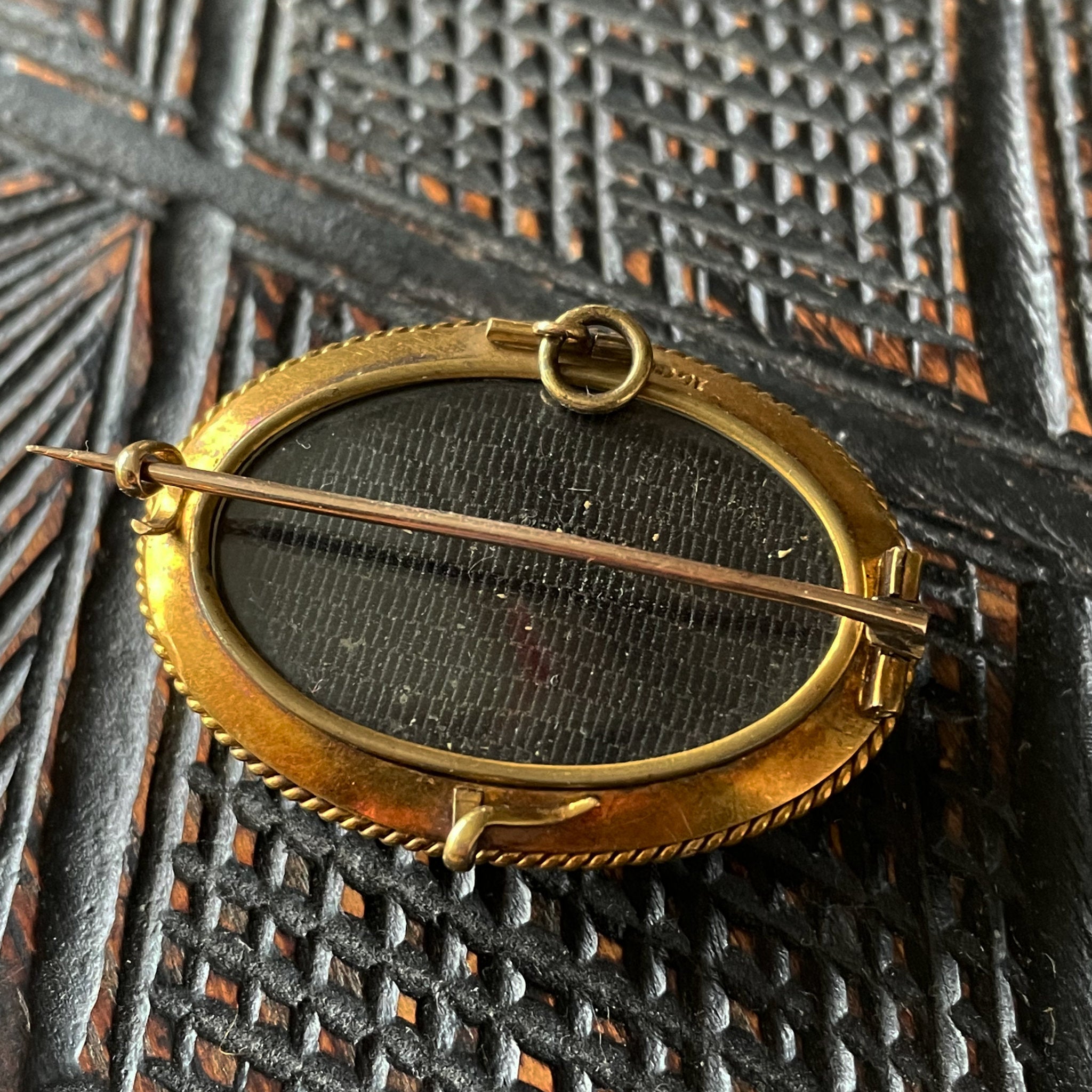 Shooting Star Antique Victorian Pearl and Enamel Locket Brooch
