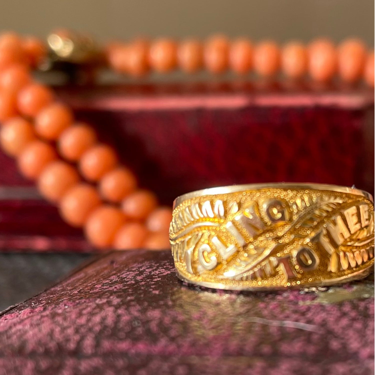 Creamsicle Double-Row Antique Coral Necklace