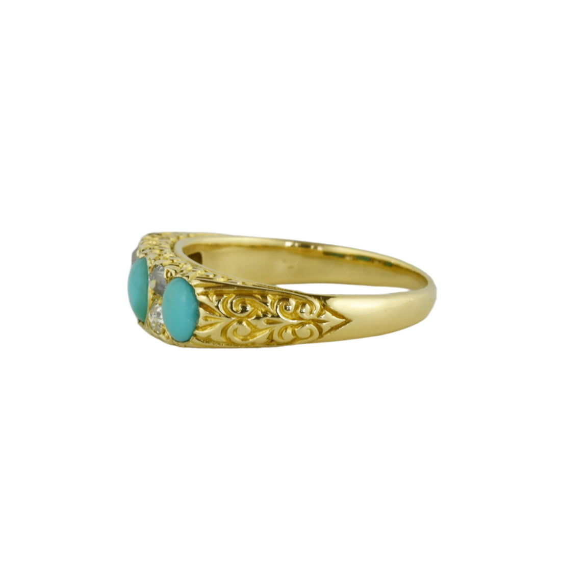I Got You Babe Antique Turquoise and Diamond Ring