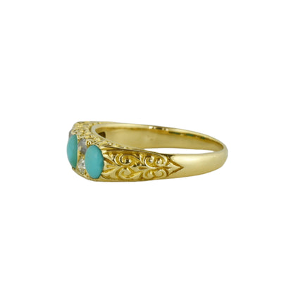 I Got You Babe Antique Turquoise and Diamond Ring