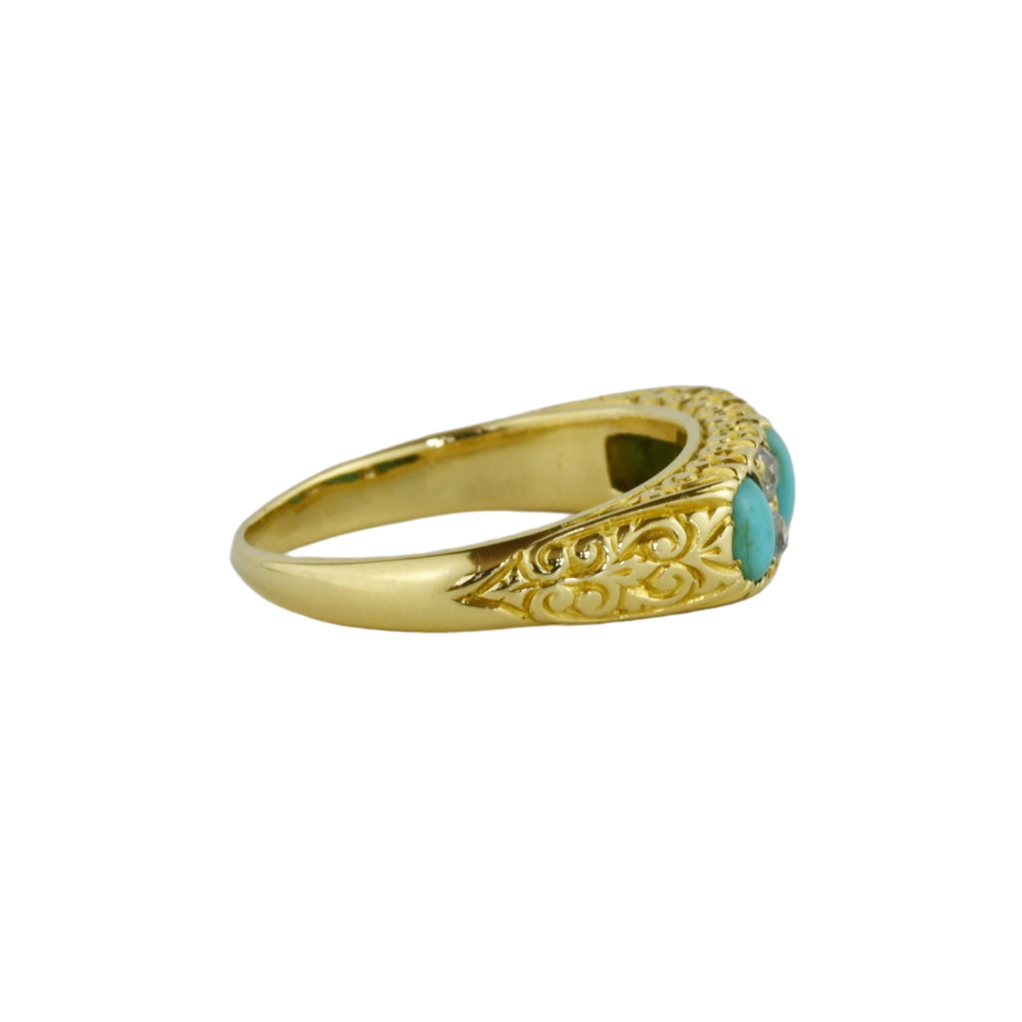 I Got You Babe Antique Turquoise and Diamond Ring