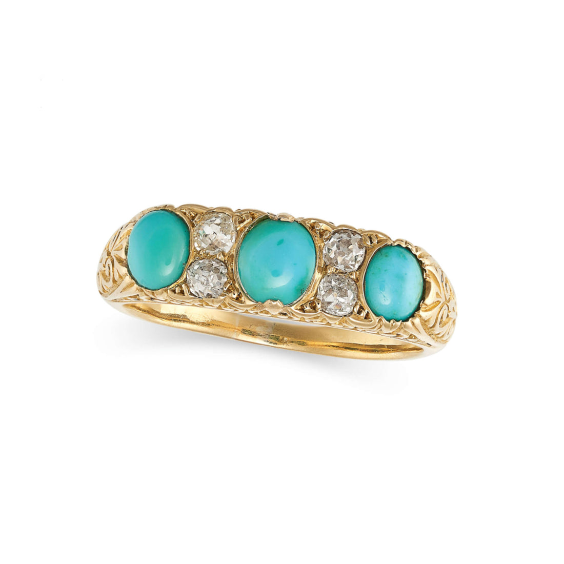 I Got You Babe Antique Turquoise and Diamond Ring