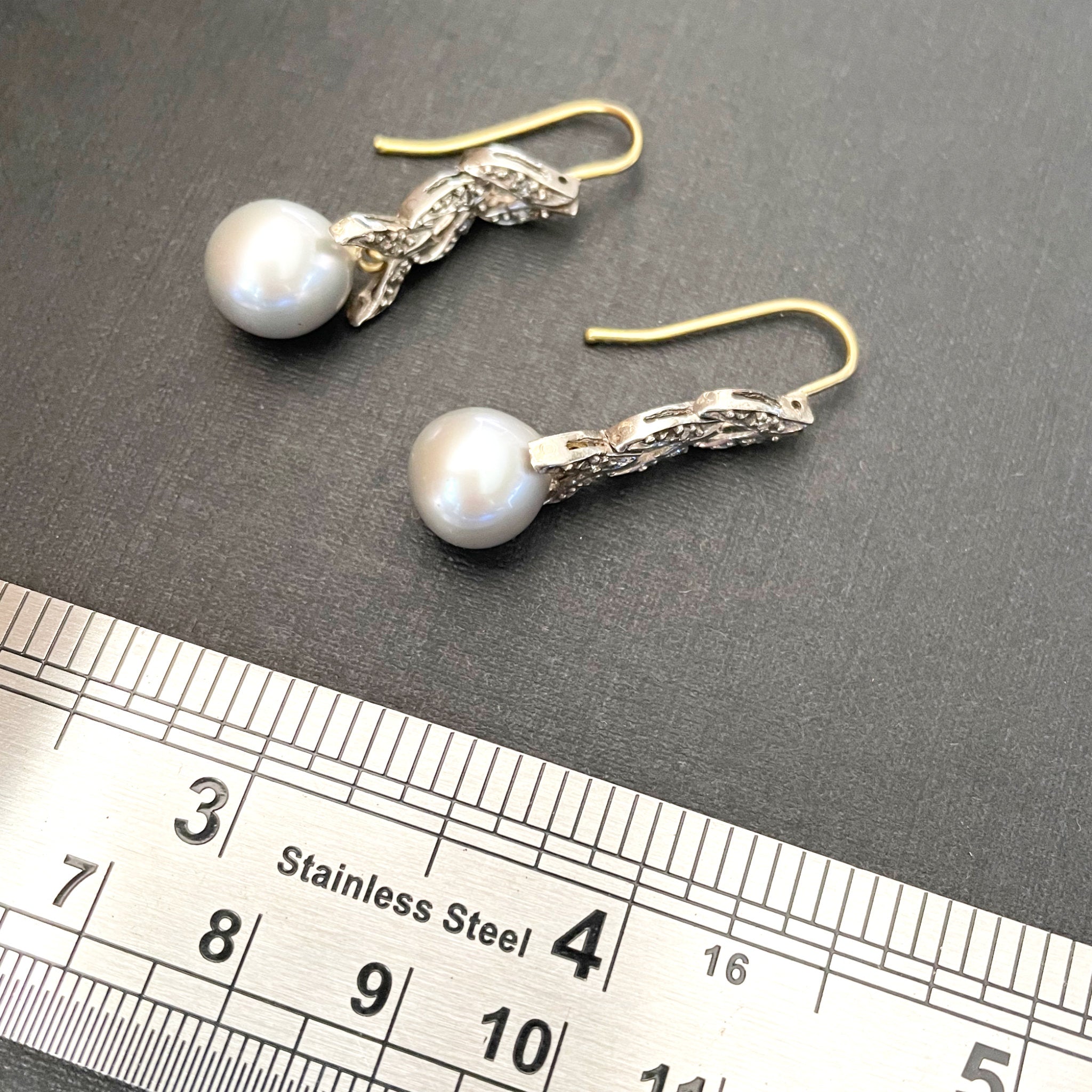 The Jaw Droppers Diamond and Tahitian Pearl Drop Earrings