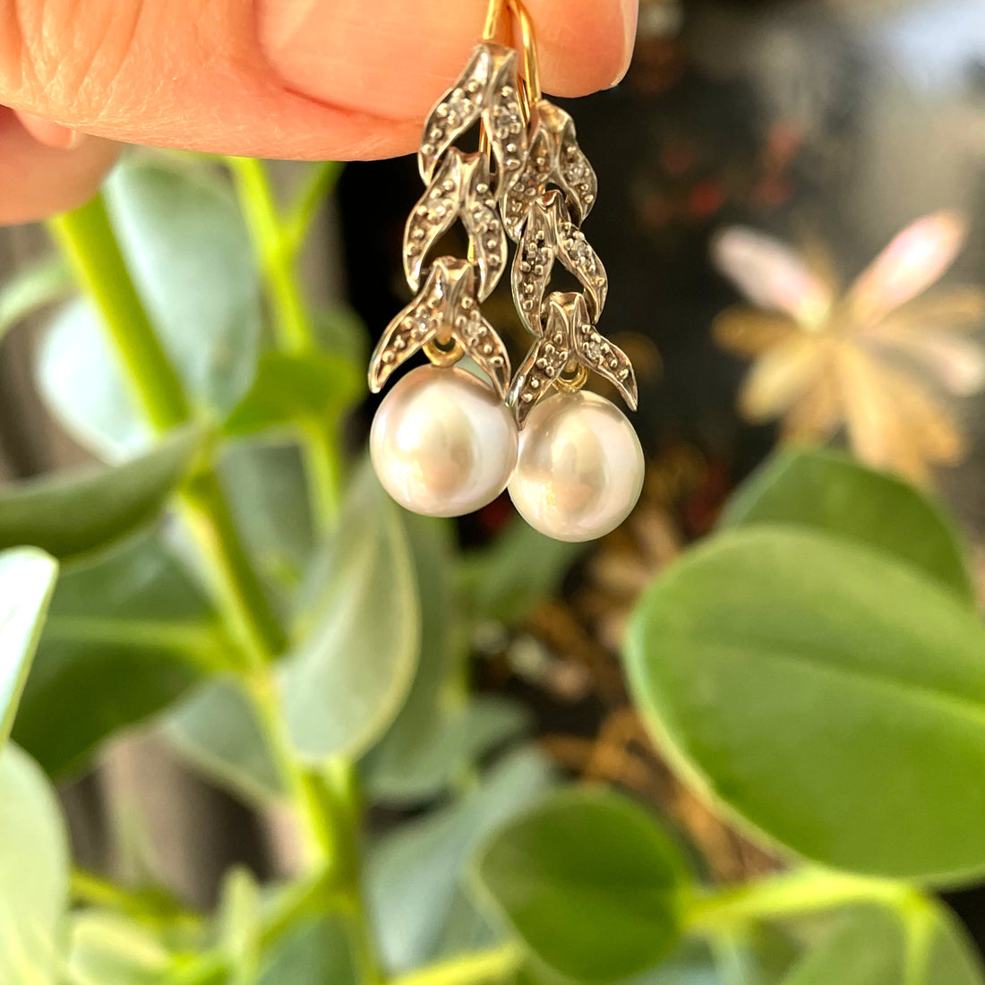 The Jaw Droppers Diamond and Tahitian Pearl Drop Earrings